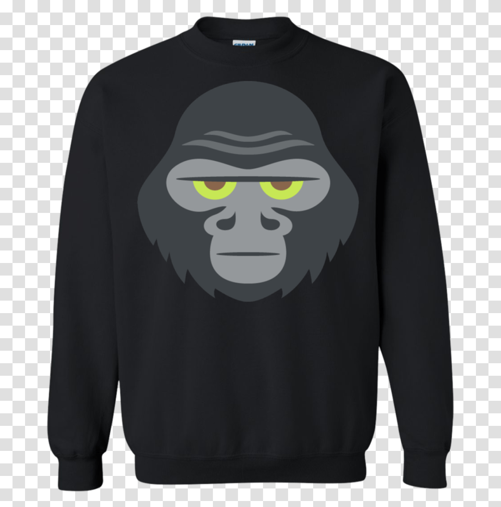 Gorilla Face Emoji Sweatshirt Queen Band Sweater, Apparel, Sleeve, Long Sleeve Transparent Png