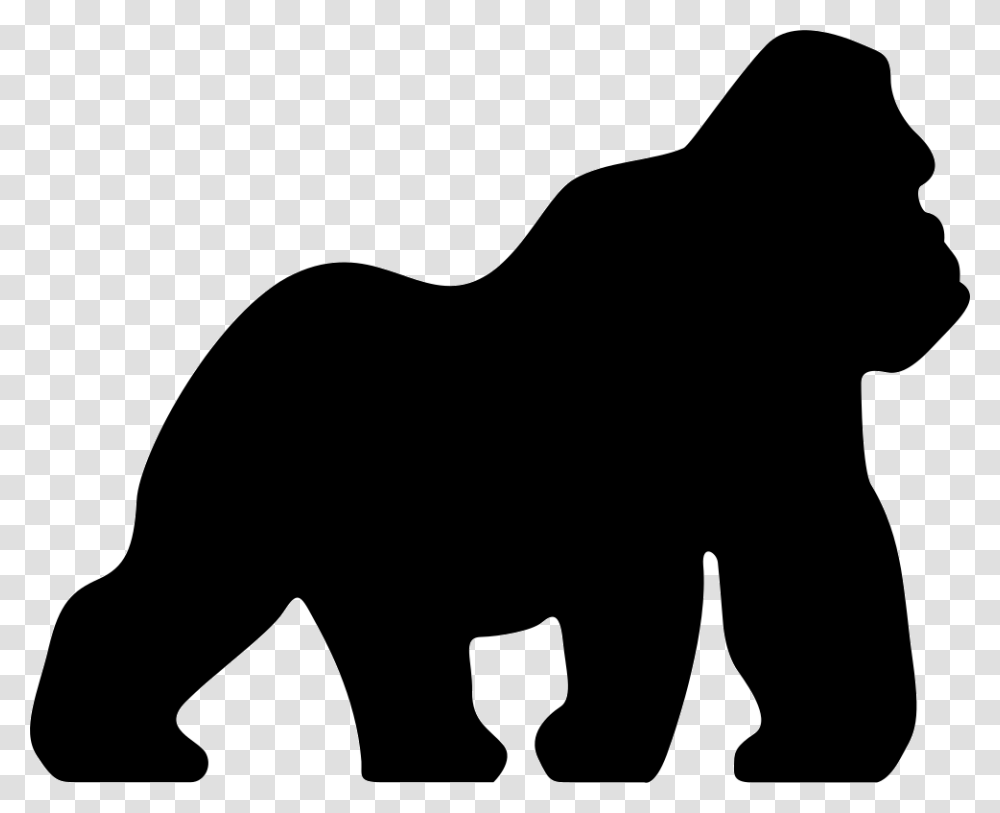 Gorilla Facing Right Icon Free Download, Silhouette, Wildlife, Animal, Person Transparent Png