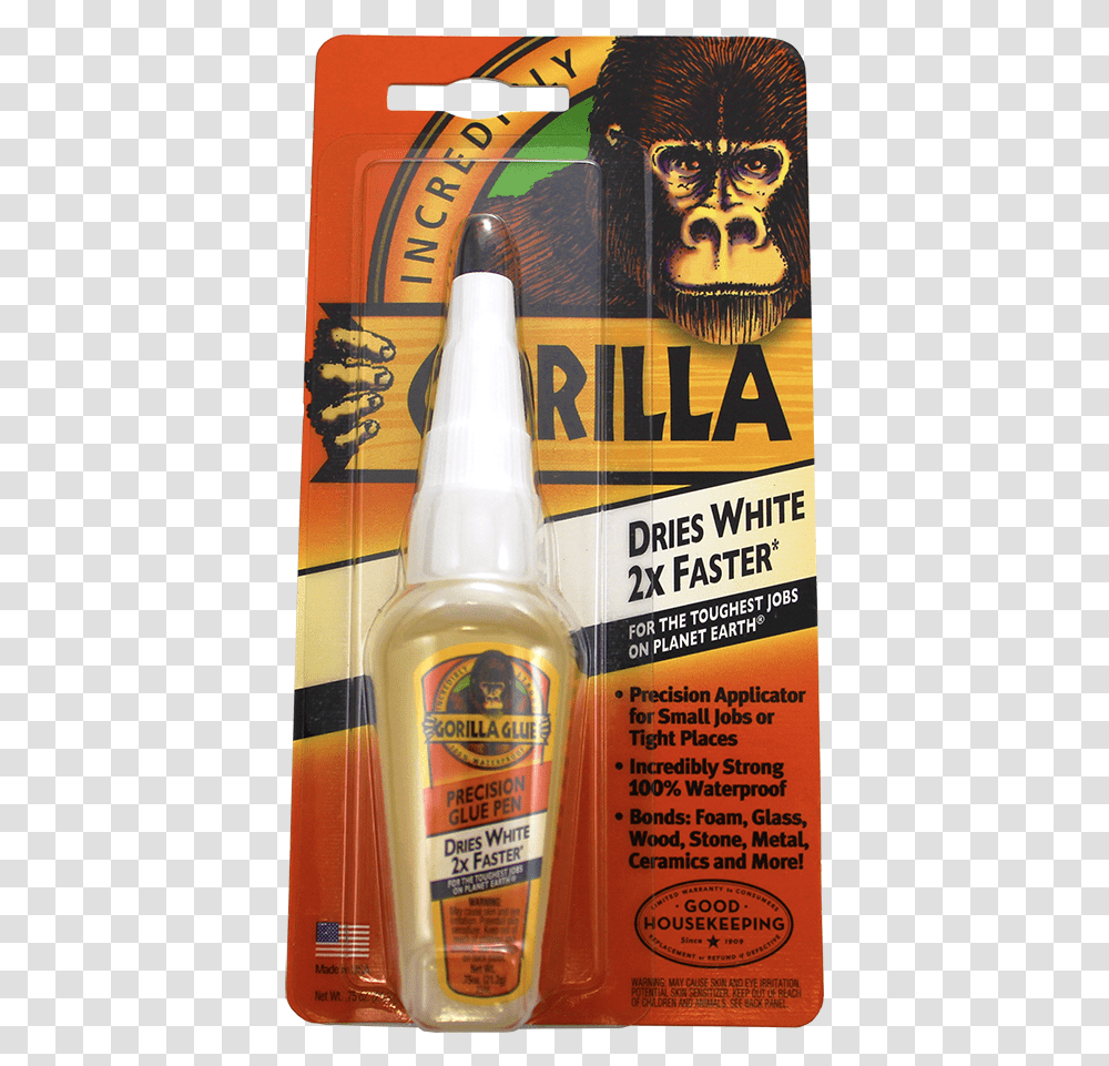Gorilla Glue White Beer Bottle, Alcohol, Beverage, Drink, Advertisement Transparent Png