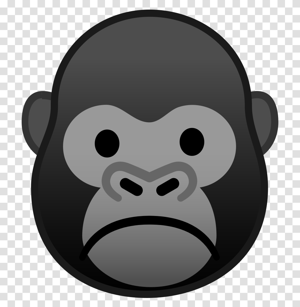 Gorilla Icon Image Emoji, Head, Stencil, Face, Giant Panda Transparent Png
