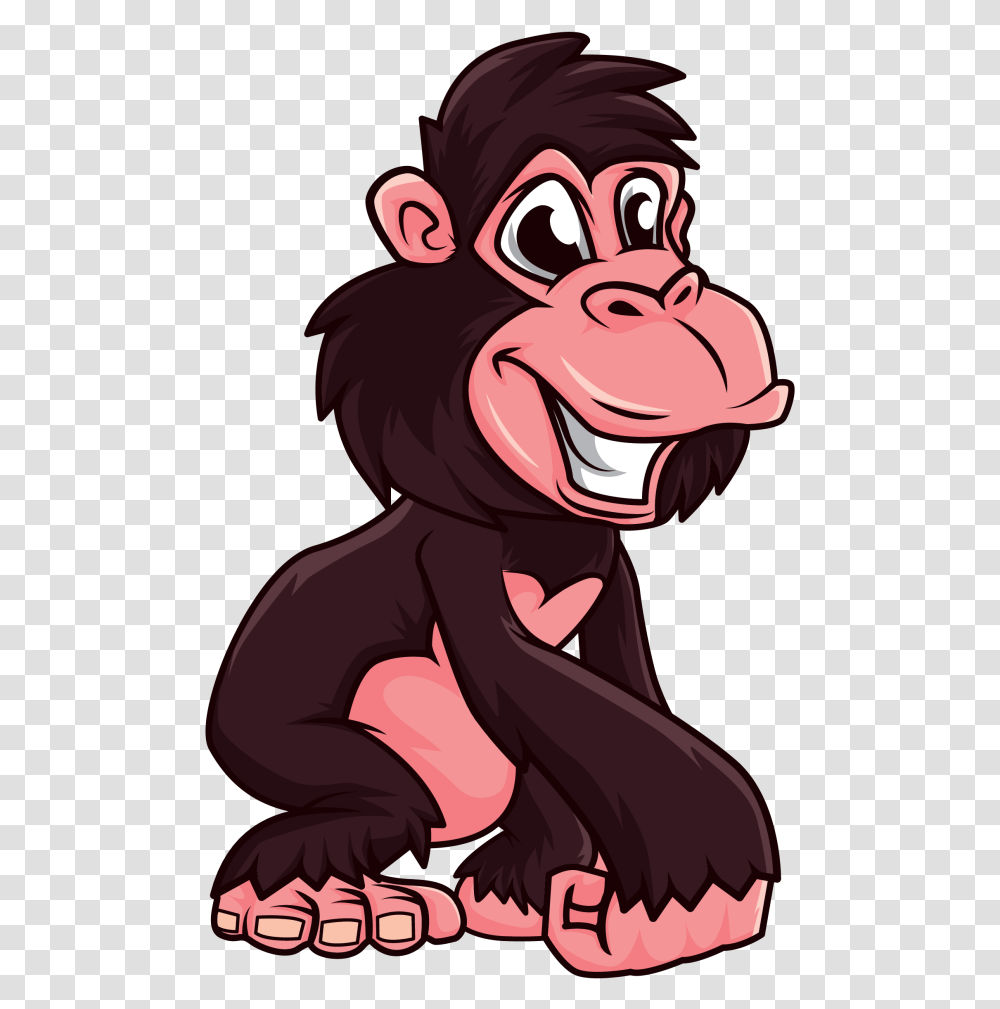 Gorilla King Jungle Cartoon, Ape, Wildlife, Mammal, Animal Transparent Png