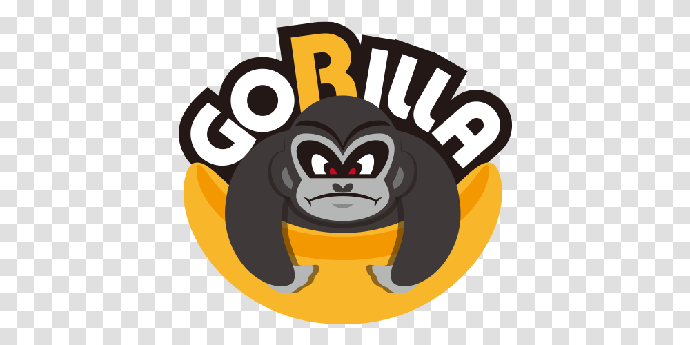 Gorilla Logo Design Cartoon, Animal, Text, Symbol, Mammal Transparent Png