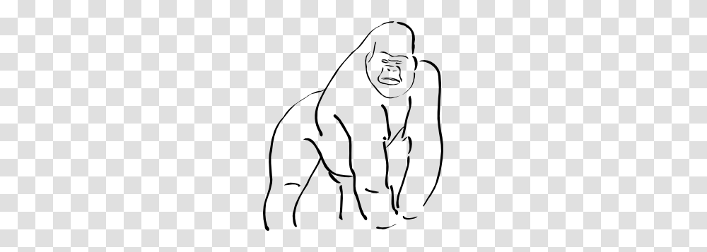 Gorilla Outline Clip Art For Web, Ape, Wildlife, Mammal, Animal Transparent Png