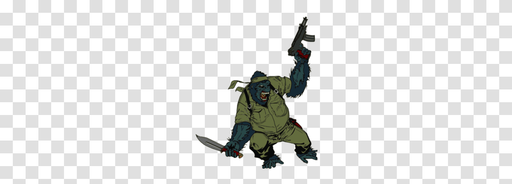 Gorilla Soldier Clip Art, Ninja, Person, Human, Duel Transparent Png