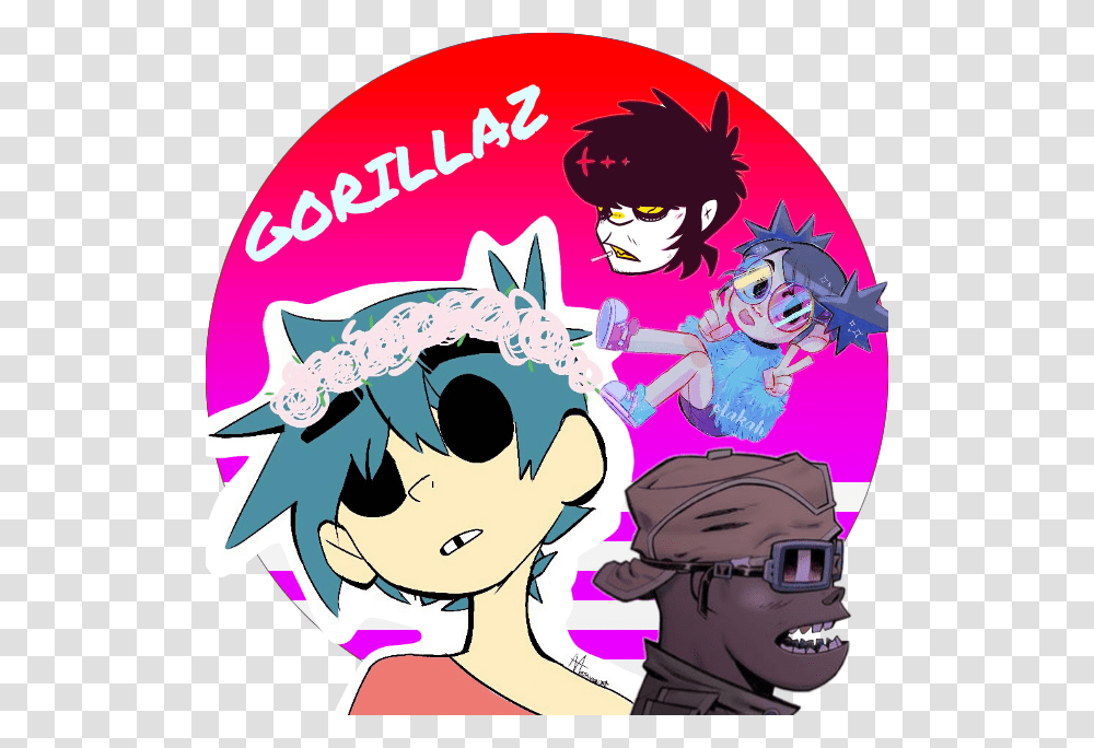 Gorillaz Aesthetic Sticker 2 D Anime Gorillaz, Person, Poster Transparent Png