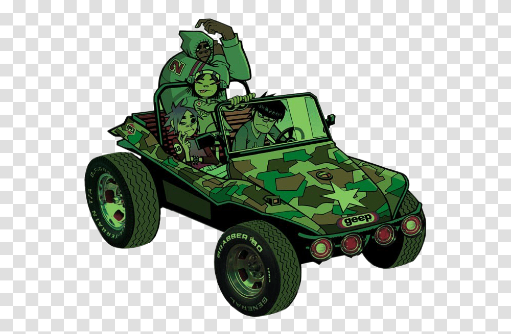 Gorillaz Gorillaz, Vehicle, Transportation, Buggy, Wheel Transparent Png
