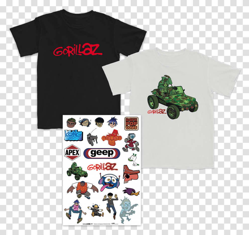 Gorillaz - Warner Music Australia Store Gorillaz 20th Anniversary Merch, Clothing, Apparel, T-Shirt, Text Transparent Png