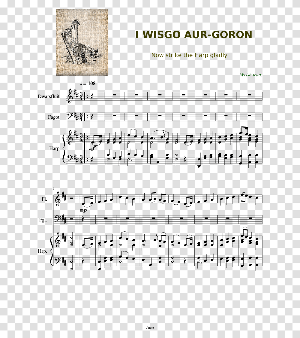 Goron I Wisgo Aurgoron Sheet Music Composed By Welsh Sampai Jadi Debu Piano Sheet, Bird, Animal, Legend Of Zelda, Text Transparent Png
