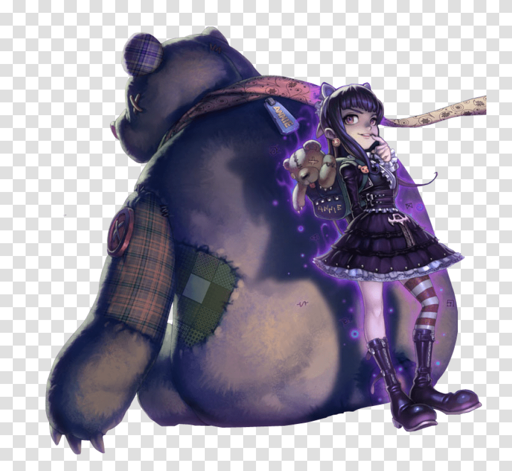 Goth Annie Skin With Tibbers Image Tibbers, Person, Figurine, Art, Costume Transparent Png