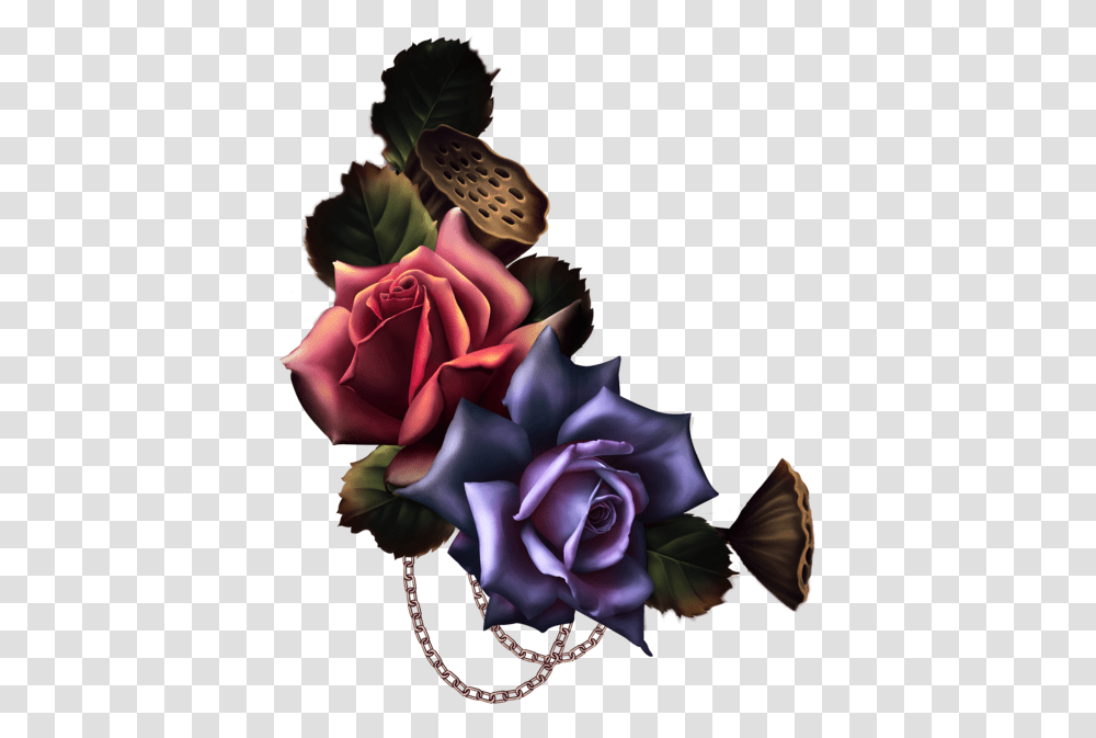 Goth Bouquet Clip Art Decoupage Gothic Flowers, Plant, Rose, Person, Floral Design Transparent Png