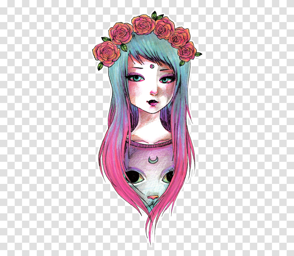 Goth Clipart Pastel Emo Anime Girl, Head, Person, Human, Face Transparent Png