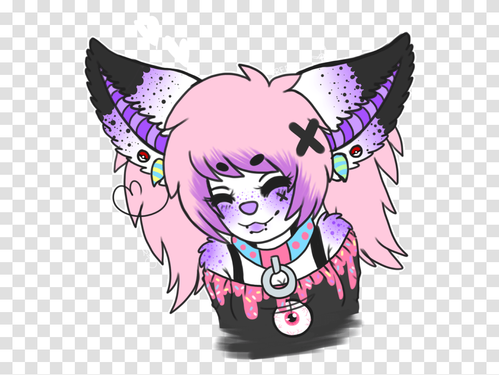 Goth Drawing Wolf Pastel Goth Furry Girl, Costume, Purple, Manga Transparent Png