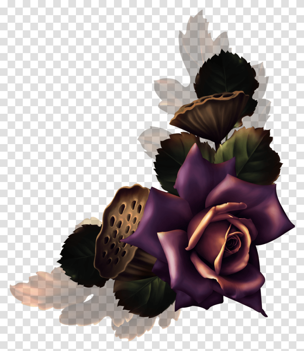 Goth Purple Rose, Plant, Flower, Person, Pattern Transparent Png