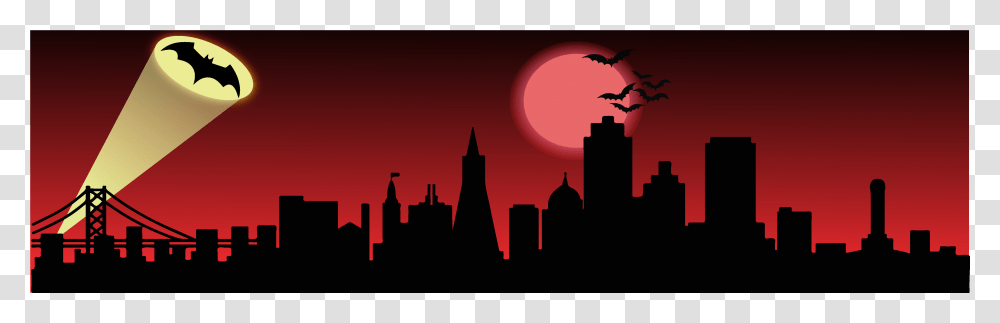 Gotham City, Silhouette, Spire, Tower, Architecture Transparent Png