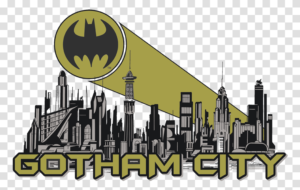 Gotham Clip City Gotham City Silhouette Art, Batman Logo, Poster, Advertisement Transparent Png
