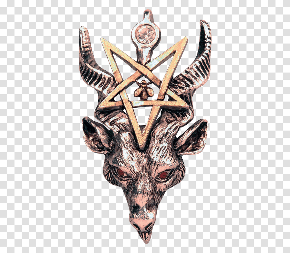 Gothic Baphomet Necklace Black Magic Goat, Cross, Logo, Trademark Transparent Png
