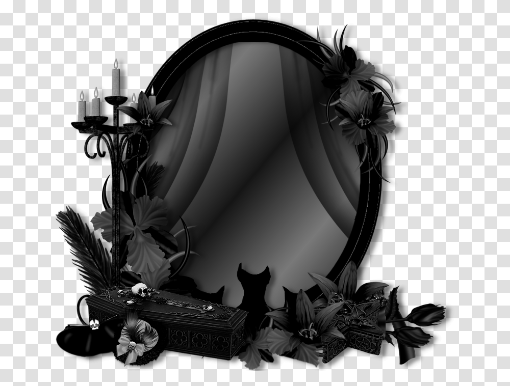 Gothic Clipart Gothic Victorian Frame, Lamp, Plant Transparent Png