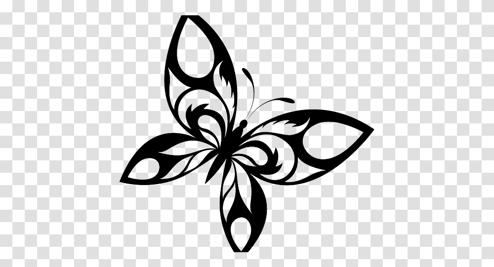 Gothic Clipart Tattoo Border Butterfly Design Black And White, Floral Design, Pattern, Bow Transparent Png