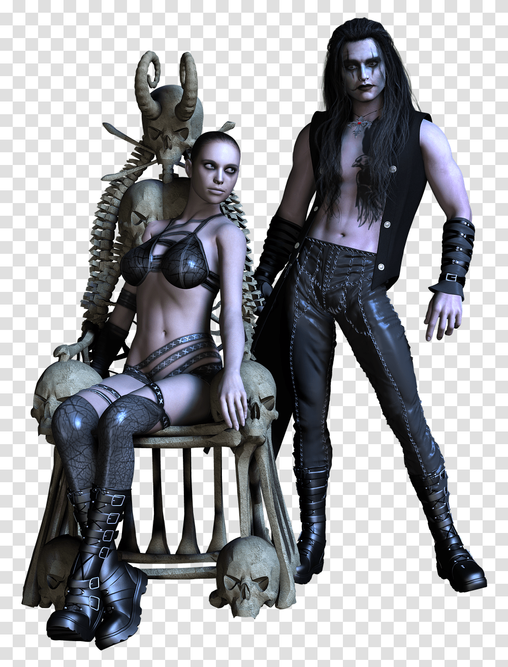 Gothic Couple, Person, Footwear, Costume Transparent Png
