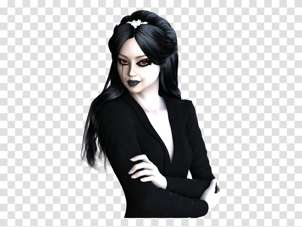 Gothic Girl, Person, Female, Black Hair Transparent Png