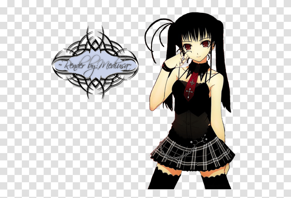 Gothic Girl Render By Emo Anime Girl, Person, Human, Manga, Comics Transparent Png