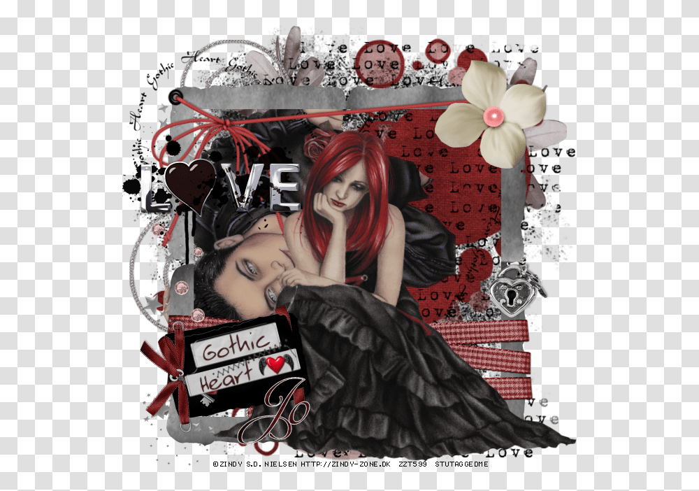 Gothic Hearts By Stu Illustration, Person, Collage, Poster, Advertisement Transparent Png
