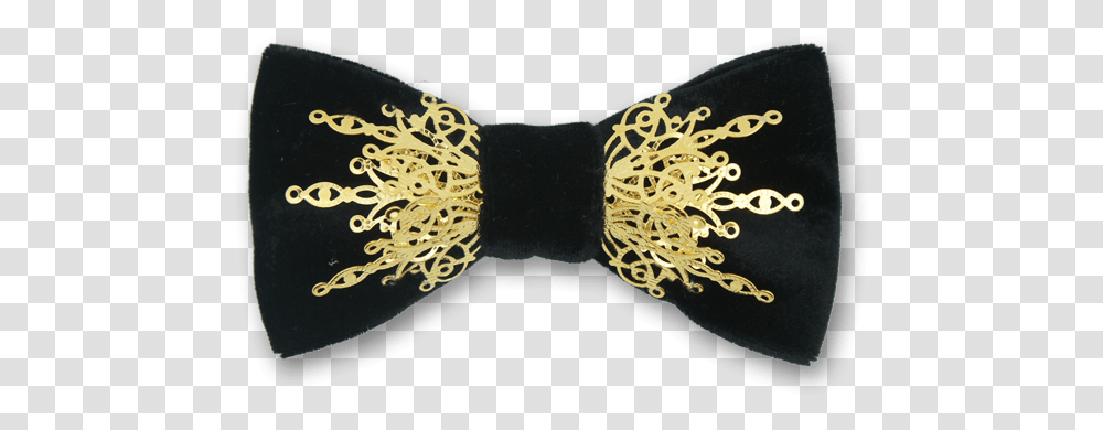 Gothic In Black Velvet Gold Bow Tie Black And Gold Bow Tie, Accessories, Accessory, Passport, Id Cards Transparent Png