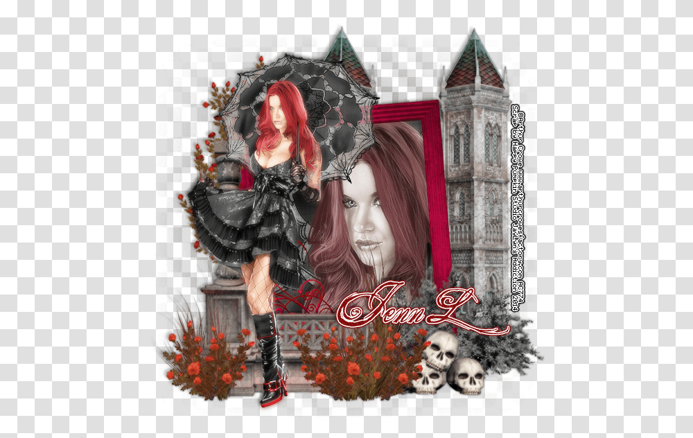 Gothic Rose By Happy Pumpkin Studio Girl, Person, Costume, Building, Architecture Transparent Png