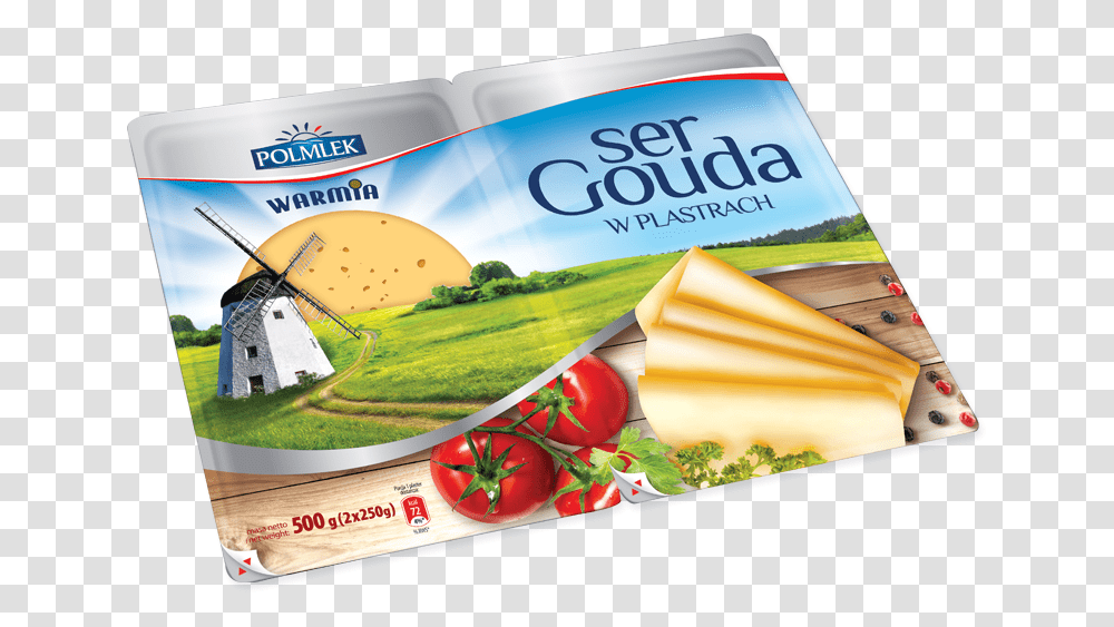 Gouda Warmia Cheese Slices Polmlek Group, Poster, Advertisement, Flyer, Paper Transparent Png