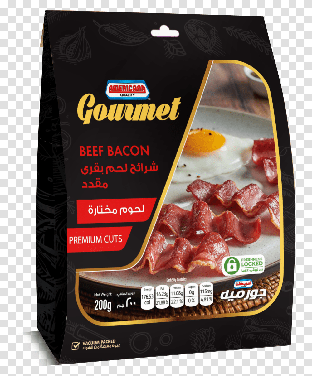 Gourmet Beef Bacon, Food, Pork, Advertisement, Poster Transparent Png