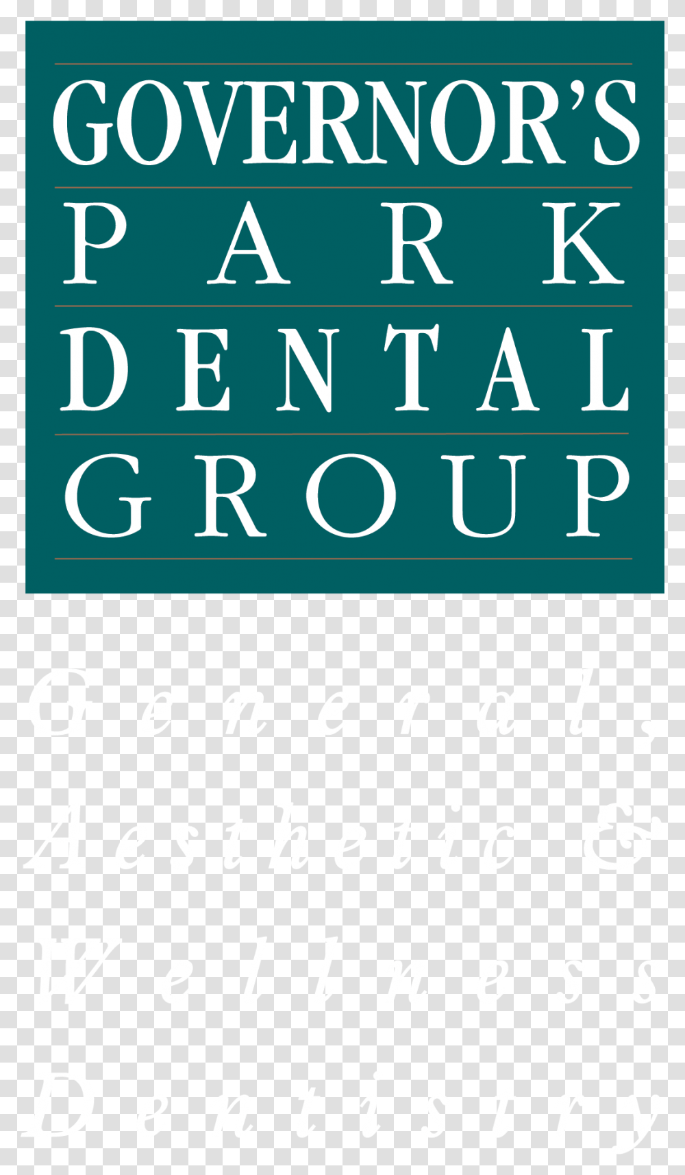 Governors Park Dental Group Logo2 White Poster, Alphabet, Word Transparent Png