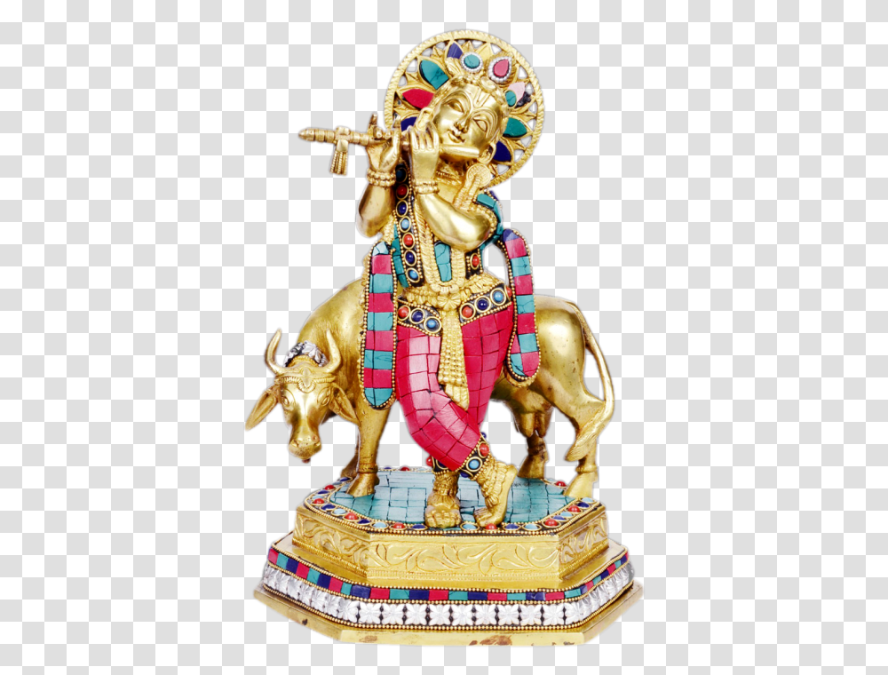 Govinda Turquoise Work Figurine, Mammal, Animal, Gold, Toy Transparent Png