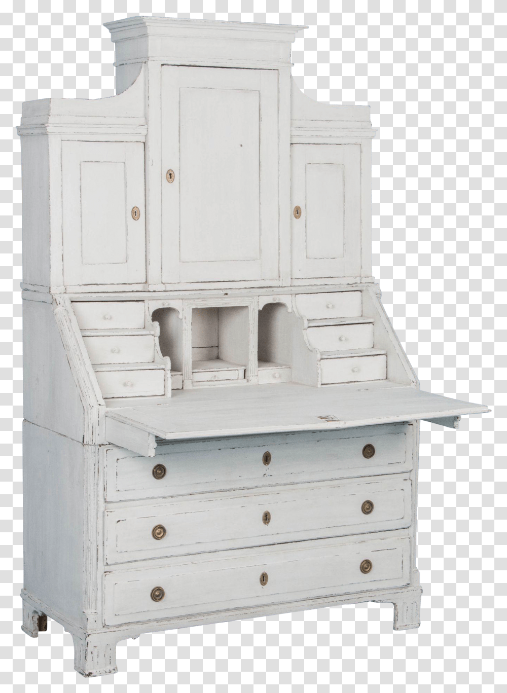 Graceful Swedish Antique Secretary Dresser, Furniture, Cupboard, Closet, Cabinet Transparent Png