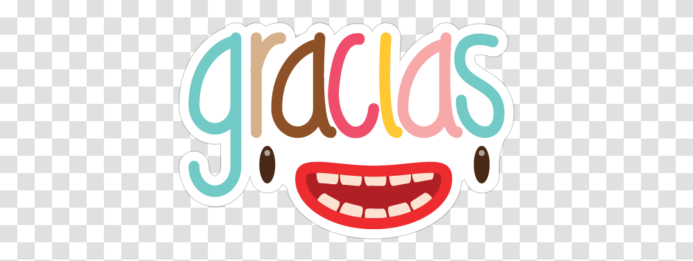 Gracias, Label, Word, Teeth Transparent Png