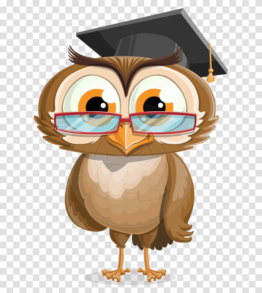 Grad Owl Background Cartoon Owl With Glasses, Animal, Bird, Drawing, Doodle Transparent Png
