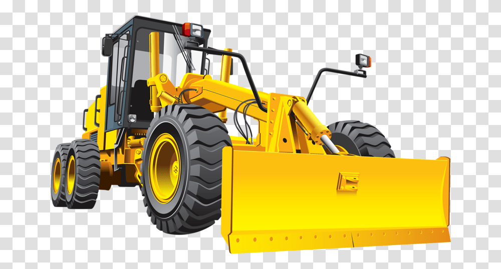 Grader Road Heavy Equipment Bulldozer Clip Art, Tractor, Vehicle, Transportation, Snowplow Transparent Png