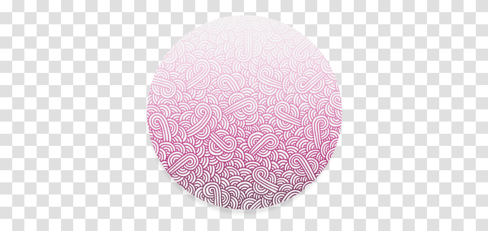 Gradient Pink And White Swirls Doodles Round Coaster Circle, Rug, Coral Reef, Sea Life, Animal Transparent Png