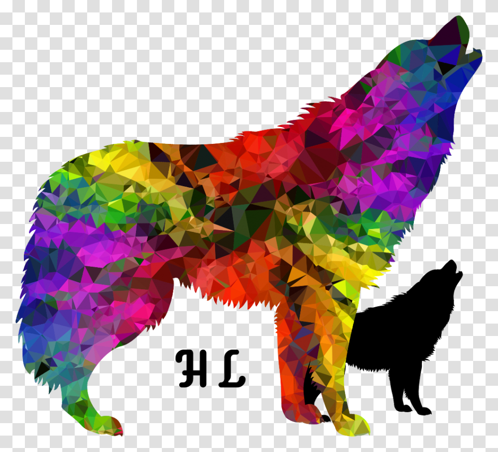 Gradient Rainbow Howling Wolf Throw Blanket Wolf Howling Rainbow, Animal, Mammal, Paper Transparent Png