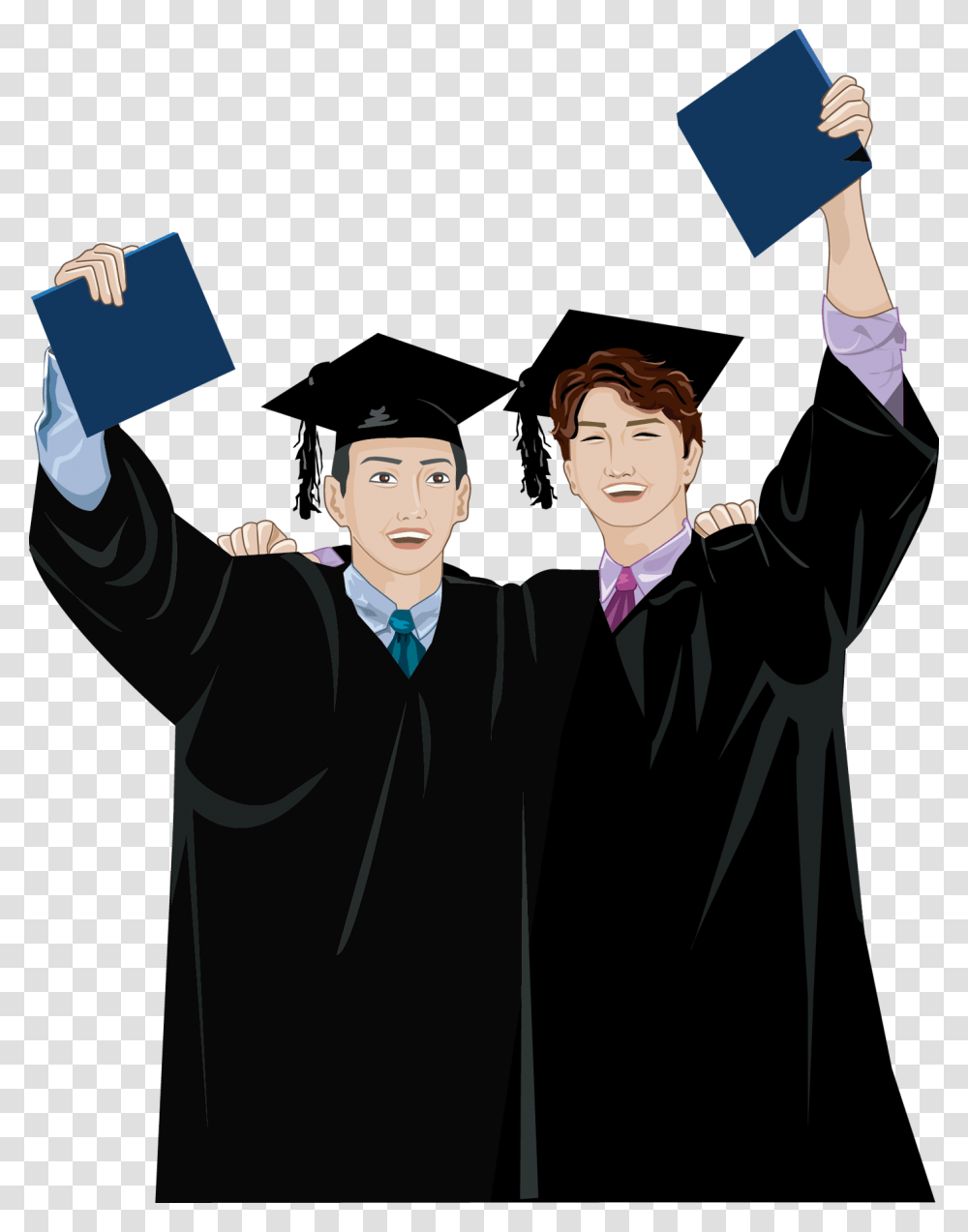 Graduated Bachelor Degree Cartoon, Person, Graduation, Costume Transparent Png