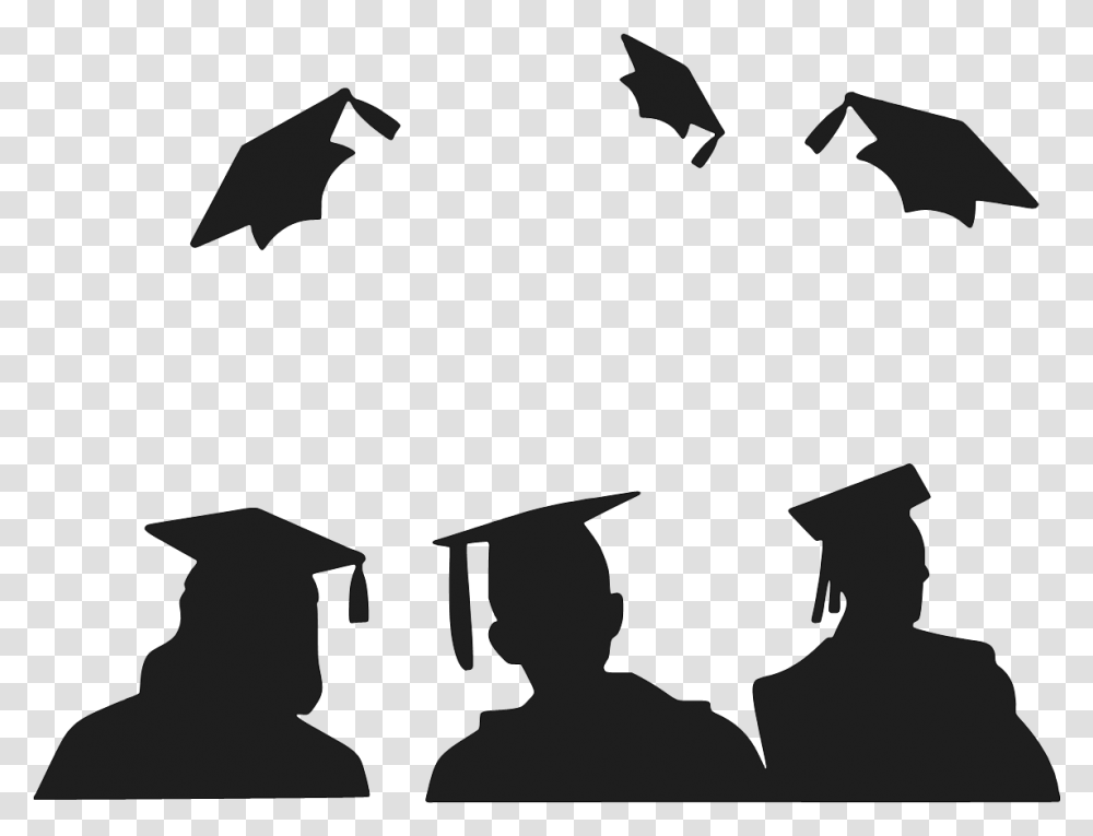 Graduation Black And White, Silhouette, Batman Logo, Stencil Transparent Png