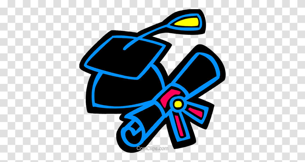 Graduation Cap And A Diploma Royalty Free Vector Clip Art, Dynamite, Bomb, Weapon, Weaponry Transparent Png