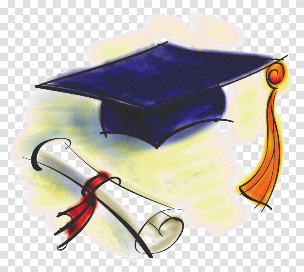 Graduation Cap And Diploma, Helmet, Apparel Transparent Png