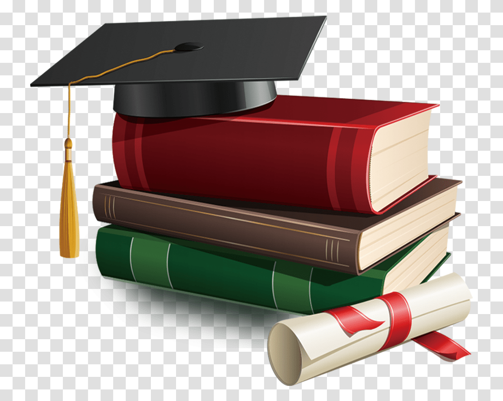 Graduation Cap And Diploma, Book Transparent Png