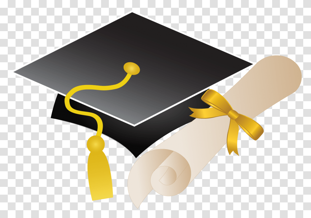Graduation Cap And Diploma, Scroll, Document Transparent Png