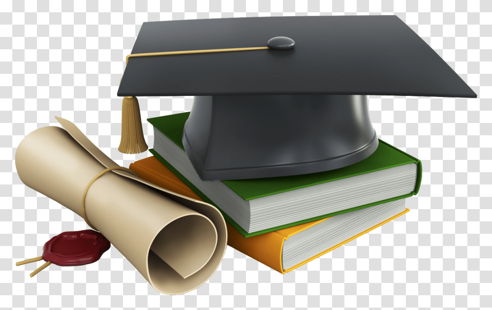 Graduation Cap Books And Diploma Clipart Graduation Cap With Books, Machine Transparent Png