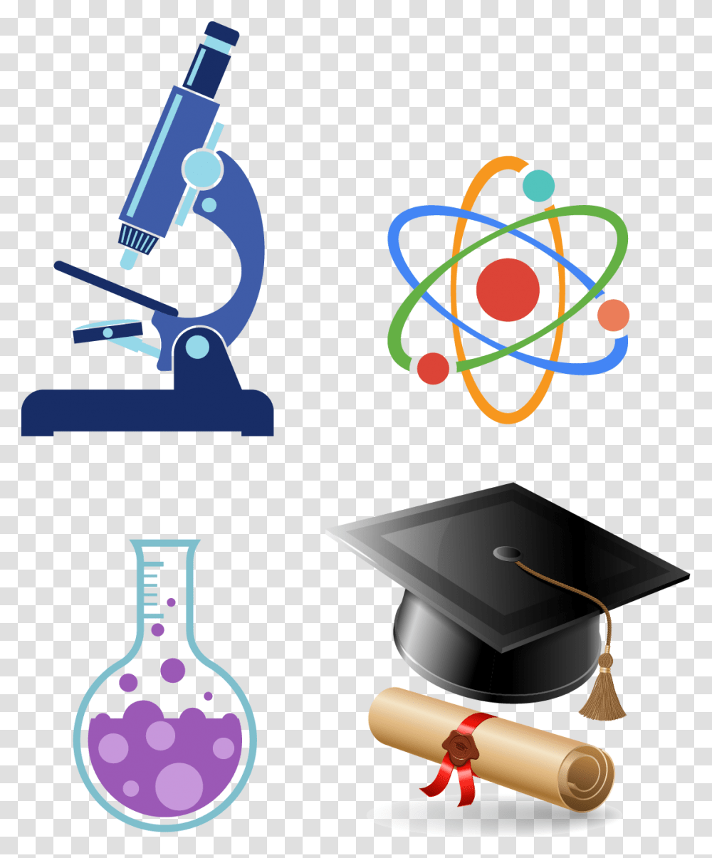 Graduation Cap With Degree, Microscope Transparent Png