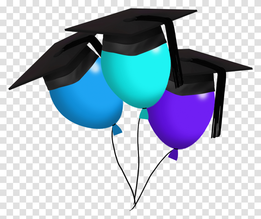 Graduation Cap With Diploma Balloons With Graduation Caps, Lamp, Label Transparent Png