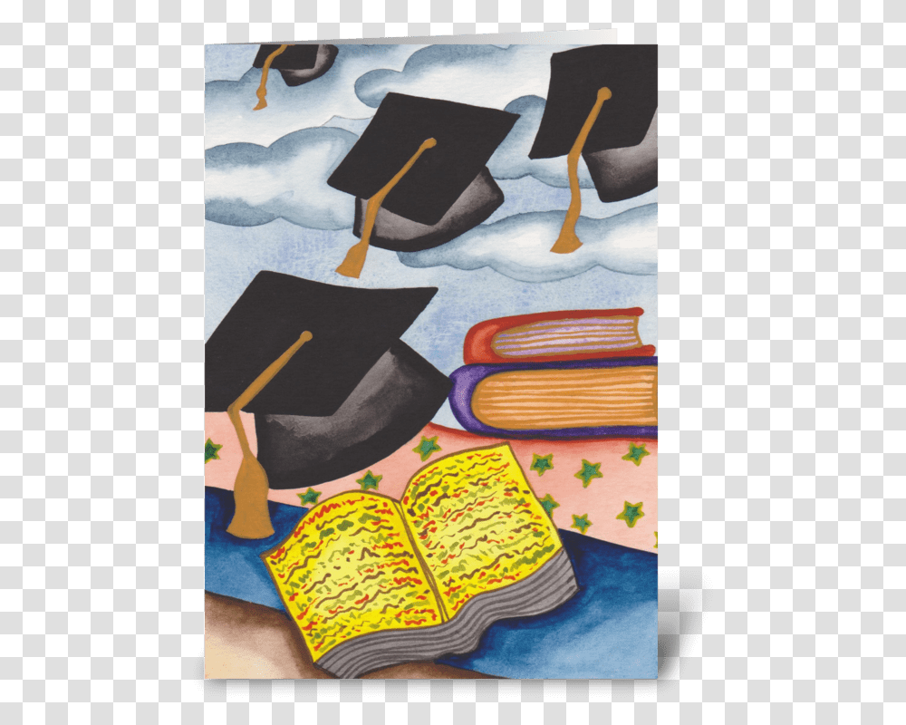 Graduation Caps Greeting Card Painting, Advertisement, Poster, Apparel Transparent Png