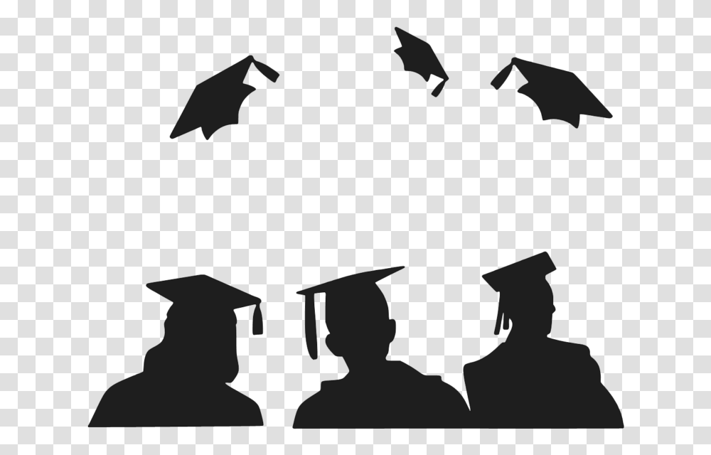 Graduation Clip Art Black And White Free, Silhouette, Batman Logo, Mammal Transparent Png