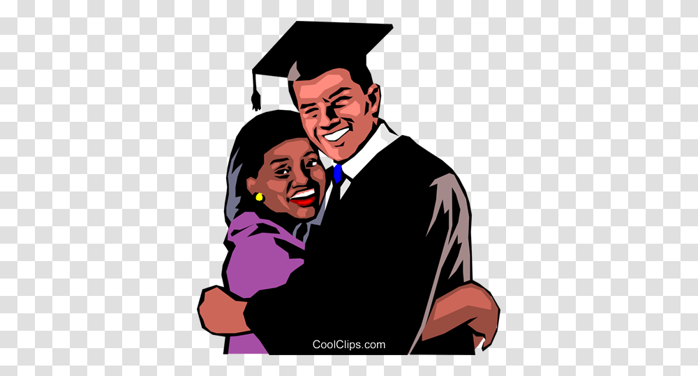 Graduation Day Royalty Free Vector Clip Art Illustration, Person, Human, People, Hug Transparent Png